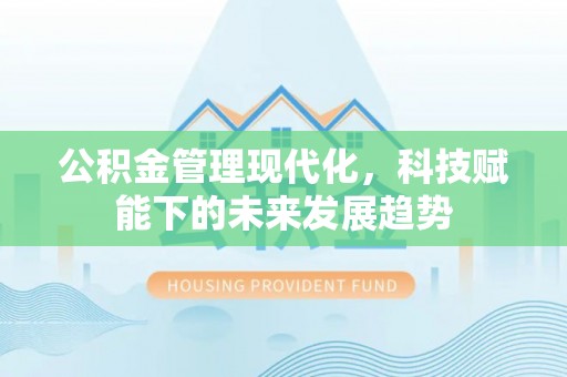 霞浦公积金管理现代化，科技赋能下的未来发展趋势
